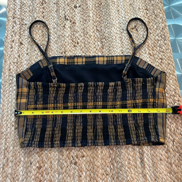 Aeropostale Plaid Cropped Tank, Gold and Black, Size L - Picture 8 of 10
